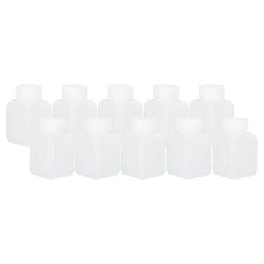 Imagem de PATIKIL Frascos de reagentes, 10 unidades de recipiente quadrado de armazenamento de amostras de HDPE de 40 ml com tampa de anel interno para líquido de reagente de água de laboratório, selo de