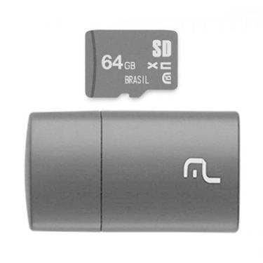Imagem de Pen Drive 64gb Com Cartao Sd Mc164 Preto Multilaser