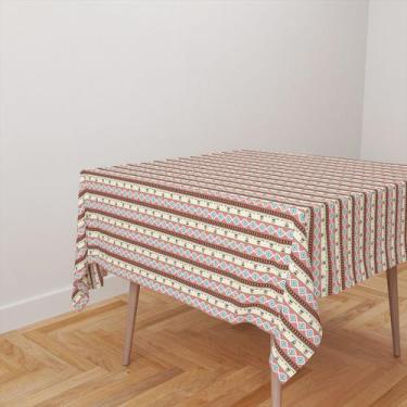 Imagem de Toalha De Mesa Quadrada 4 Lugares Tecido Oxford Boho Jiva TL148 - 140x