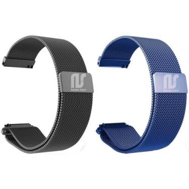 Imagem de Kit 2 Pulseiras em Metal / Aço - Magnética compatíveis com Amazfit GTS