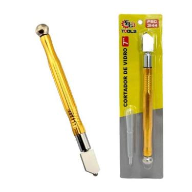 Imagem de Cortador de Vidro Profissional Ergonomico Roda de Metal 23cm  5-12mm F