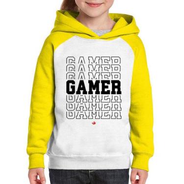 Imagem de Moletom Infantil Gamer - Foca na Moda, Branco, Amarelo, 14