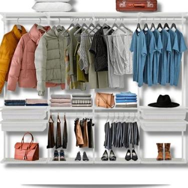 Imagem de Closet Armário Aramado Modulado Gaveta Prateleira 2,50m BR - Casa Expr