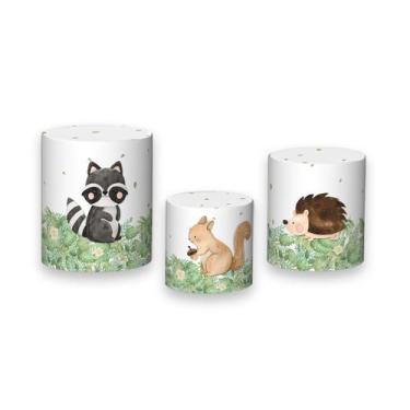 Imagem de Trio De Capa Cilindro - Animais no Bosque Cute 037 - Via Cores