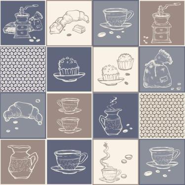 Imagem de Adesivo de Azulejo Cozinha Café 20x20cm com 24un - Quartinhos
