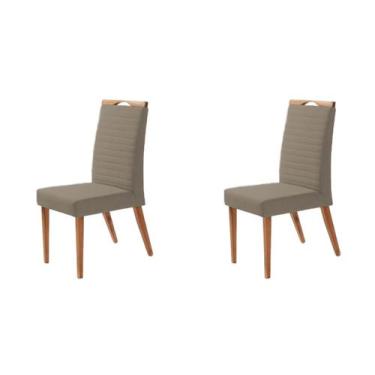 Imagem de Kit 2 Cadeiras Itália - Linho Champagne - Gran Decore