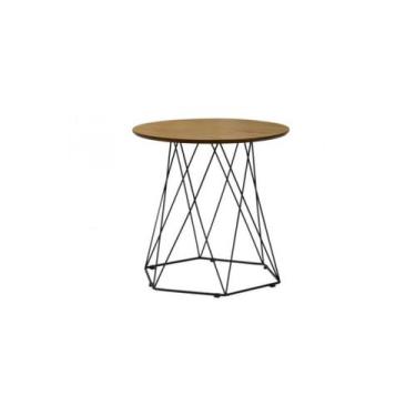 Imagem de Mesa Lateral Redonda Hortencia 60cm Base Preta - Tommy Design - Ativa 