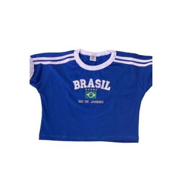 Imagem de Cropped Brasil Bordada Feminina - Tojoia18K, XG