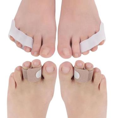 Imagem de 4 peças protetor de dedos alívio de dores joanete - SWG, BRANCO, ÚNICO