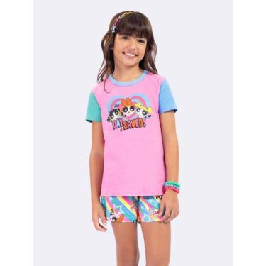 Imagem de Pijama Manga Curta Infantil Meninas Superpoderosas Rosa - Veggi, Rosa,