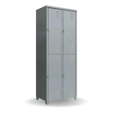 Imagem de Roupeiro de aço 4 portas grandes com pitão para cadeado - MOVEIS VITOR
