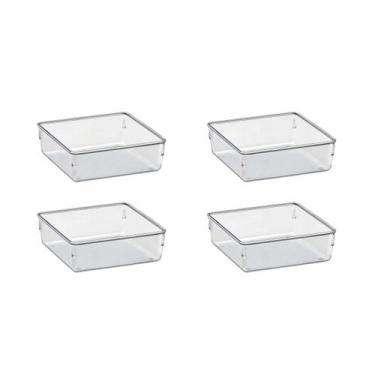 Imagem de Kit 4 Organizador De Acrílico Maquiagem Divisórias Armários 16x16 - Ac