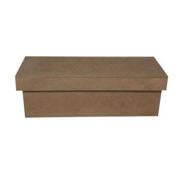 Imagem de Caixa Retangular Tampa Sapato 18x6x6 Kit 3un Mdf Madeira - ATACADÃO DO