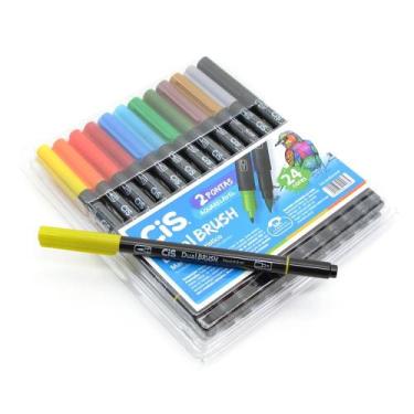 Imagem de Canetas CIS Dual Brush - Estojo 24 cores