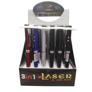 Imagem de Caneta Laser 3 Em 1 _  Lanterna, Laser e Caneta - Sem Marca