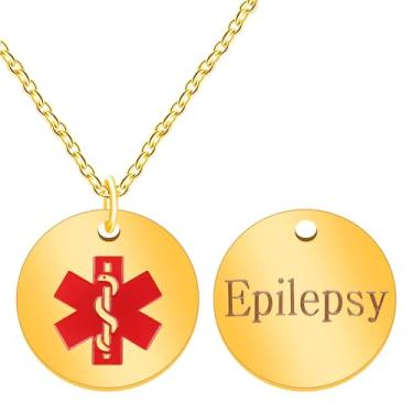 Imagem de Zircobic Colar de identificação médica de aço inoxidável personalizado, joia de identidade de alerta de doença à prova d'água simples e prática para homens e mulheres YA4678, Adjustable, Aço