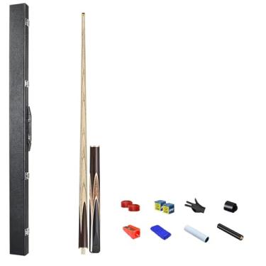 Imagem de Taça de piscina premium feita com design bonito, exclusivo e luxuoso, e a melhor qualidade de madeira de freixo, taco de sinuca de 147 cm (taco de sinuca + acessórios + caixa de tacos A, 11,5 mm)