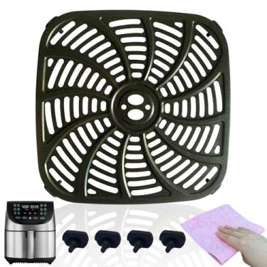 Imagem de Chengziyue Bandeja de fritadeira a ar de 8 litros para fritadeiras a ar Gourmia GAF856, revestimento antiaderente de camada dupla atualizada, grelha, grelha, grelha, prateleira, grelha para fritadeira