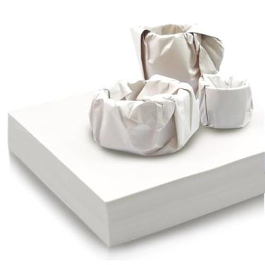Imagem de GRANDAN Papel de embalagem de 30 x 30 cm, 100 folhas para proteger vidros frágeis, porcelana e obras de arte, papel de embrulho quadrado branco pequeno para enchimento de caixa de mudança e envio