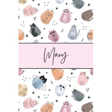 Imagem de Mary Cat Notebook: Cute Cat Notebook - Funny Crazy Cat Pattern For Cat Lovers - Pink Lined Journal - Mary Name Diary