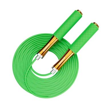 Imagem de MOGOLD Cordas de pular para fitness - Corda de pular ajustável de 3 m de comprimento - Núcleo de alça de liga de rolamento de esferas premium com aderência de silicone - Ótimo para exercícios físicos