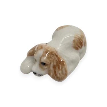 Imagem de WitnyStore Tiny 1⅛"Long Brown White English Cocker Spaniel Dog Figurine - Miniature Hand Made Painted Ceramic Dogs Puppy Hound Canine Animals Cute Porcelain Decorative Collectible Figures Décor Gifts
