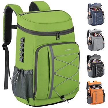 Imagem de Maelstrom Mochila térmica com 35 latas, à prova de vazamento, bolsa térmica térmica térmica, mochila térmica de viagem para praia, acampamento, compras, caiaque, pesca, caminhadas, verde