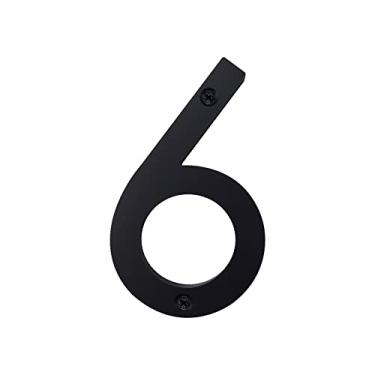 Imagem de Números de casa modernos pretos de 15,24 cm, suporte de parede flutuante com conjunto de parafusos, número de endereço residencial para caixa de correio de porta de jardim, fácil de instalar, sinalização de visibilidade 911 [6]