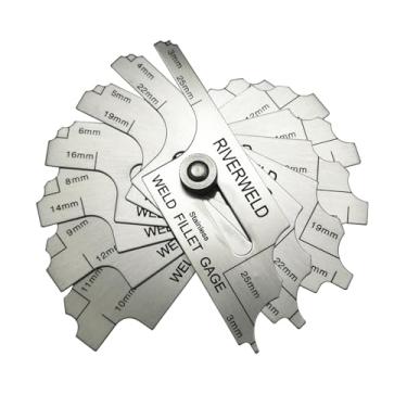 Imagem de RIVERWELD Conjunto de solda de filete, 7 peças, teste de inspeção de soldagem de calibre RL métrico Ulnar