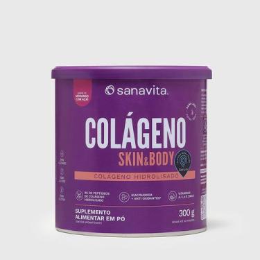 Imagem de Colageno skin morango e acai - lata 300g - Sanavita