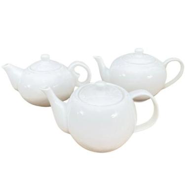 Imagem de Kit 3 Bule Chaleira Café, Chá, Leite 680ml - Porcelana Importada - Ant
