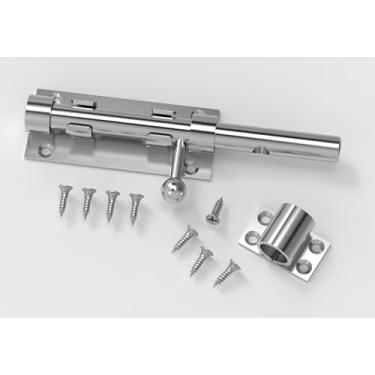 Imagem de Fechadura de porta de entrada sem chave, trava de metal de segurança para porta, travas deslizantes resistentes para portas externas com ferragens para fechadura para cercas de madeira, portas de