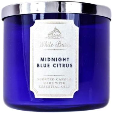 Imagem de Bath and Body Works, Vela de 3 pavios de celeiro branco com óleos essenciais – 411 g – Aromas centrais 2021! (Midnight Blue Citrus)