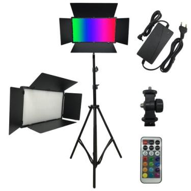 Imagem de Painel Iluminador de LED 50w Soleste U800 RGB com fonte bivolt e Tripé