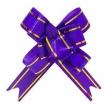 Imagem de Laço Fácil C/ Filete 20u P/ Presente 15x270mm Violeta - Solider