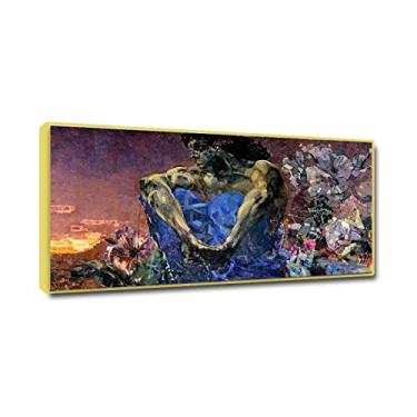 Imagem de Famosa arte de parede em tela - Mikhail Alexandrovich Vrubel Reproduções de pintura a óleo - Impressão em tela giclee clássica - 'Sitting Omen''Poster Pictures for Bedroom Decor 60x120 cm (24x47in)