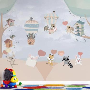 Imagem de Papel de Parede Infantil Animais Fofos AL 56 - AloPapers, 2,50m de lar