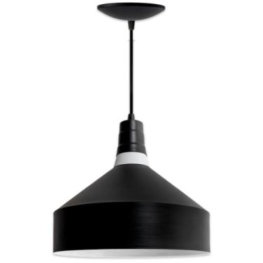 Imagem de Luminária Lustre Pendente de Teto Moderno Sala Quarto Cozinha (Preto e Branco)