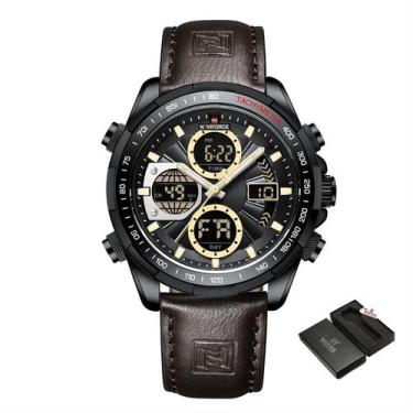 Imagem de Relógio naviforce estilo militar impermeável  luxo esportes, Marrom