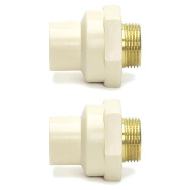 Imagem de Kit 2 Conector 22mm 3/4 Cpvc Água Quente Luva Transição Tubo - ViaSol 