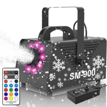 Imagem de Máquina de Neve IMONE 900W com 9 Luzes e Controle Remoto - Alta Produç