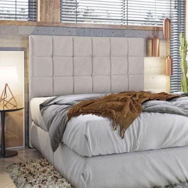 Imagem de Cabeceira Queen Julia 160cm em Madeira Reflorestada Veludo Shop das Ca