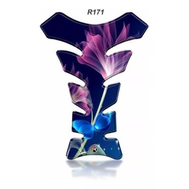 Imagem de Adesivo Protetor De Tanque Moto Flores Feminino Roxo - Resitank
