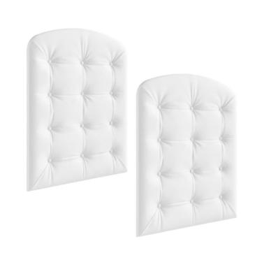 Imagem de Kit Capitonê  Peroba p/ Berço Elô Corino Branco  MDF 2 Peças