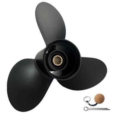 Imagem de VRIWOY 11 1/2 × 11 11 5/8×12p 11 1/2×13p 11 3/8×14p 11 × 15p Hélice OEM de alumínio para moto barco para motor Suzuki 35-65 HP, 13 estrias (11 diâmetro × 15 passos)