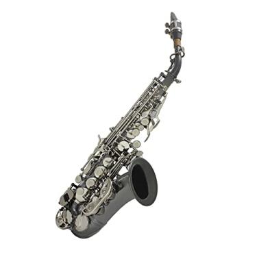 Imagem de Saxofone Soprano BB Sax, Material de Latão Preto Revestido para Jazz e Clássico