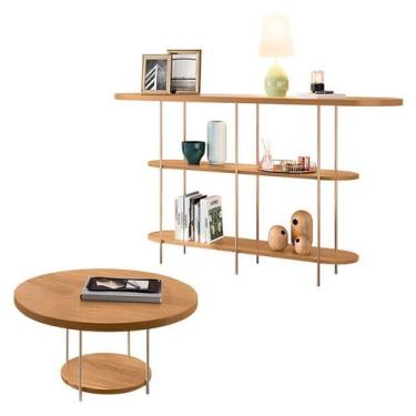 Imagem de Aparador Infinity e Mesa de Centro Sky Cinamomo  HB Móveis - HB Moveis