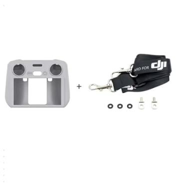 Imagem de Capa de Silicone Premium para DJI RC 2, Proteção Completa, com Cordão e Tela Protetora, Compatível com Flip, Neo, Air 3S e Mini 4 Pro (Cinza)