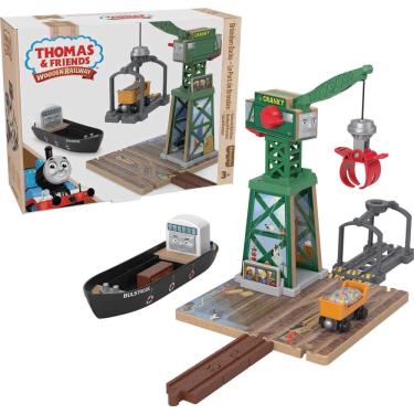 Imagem de Conjunto de trem de brinquedo Thomas & Friends Wooden Railway Brendam Docks