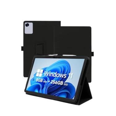 Imagem de Capa para tablet CHUWI Hi10 X1 de 10,1 polegadas 2025, capa fólio de couro premium WUNIAK para CHUWI Hi10 X1 com alça de mão para tablet, preta